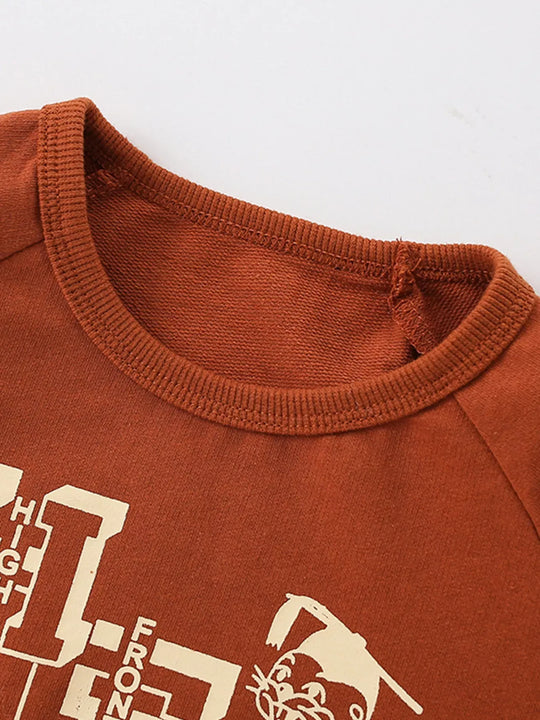 Another view: Kids' Rust Graphic Cotton Sweatshirt