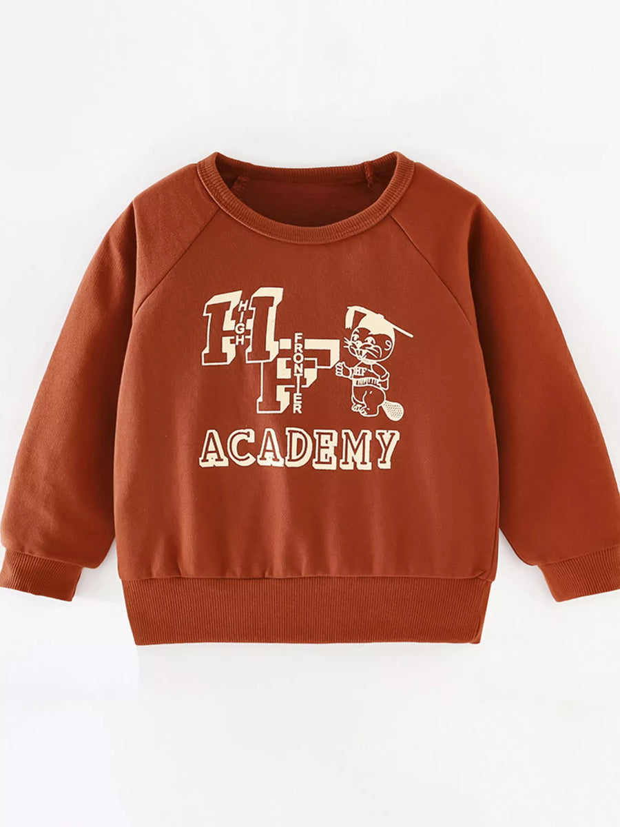Kids' Rust Graphic Cotton Sweatshirt