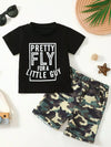 Meadow Days Letter Graphic T-Shirt and Camouflage Shorts Set — product view 7