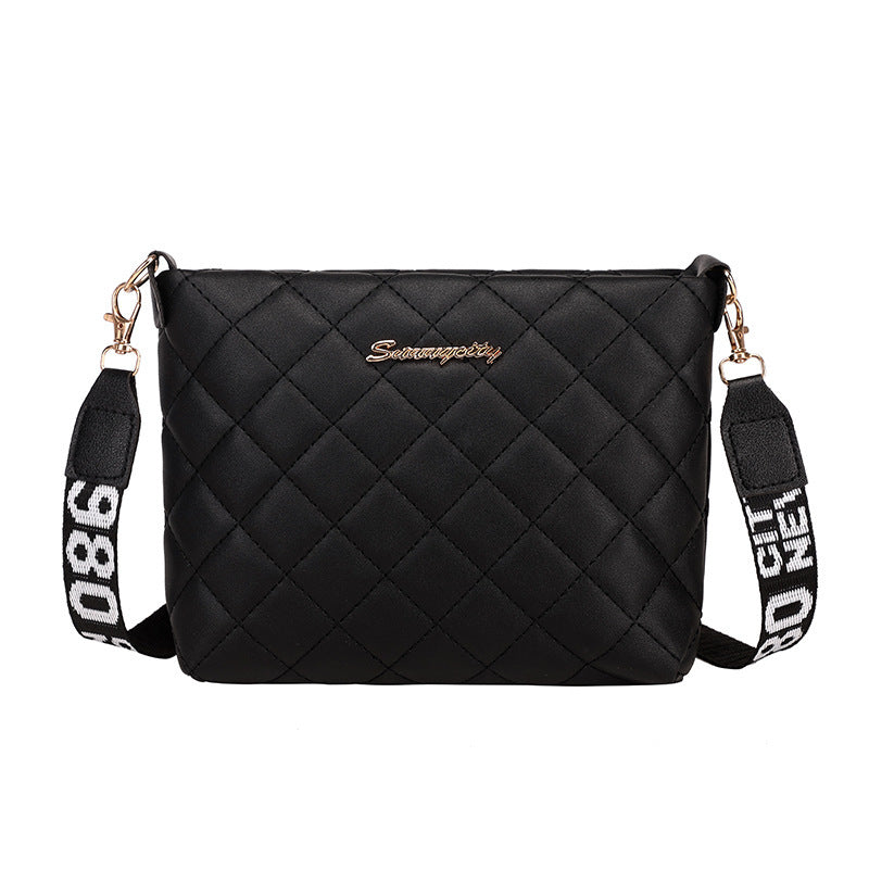 Women's Quilted Chain Crossbody Bag | Embroidered Chain Strap Shoulder Purse