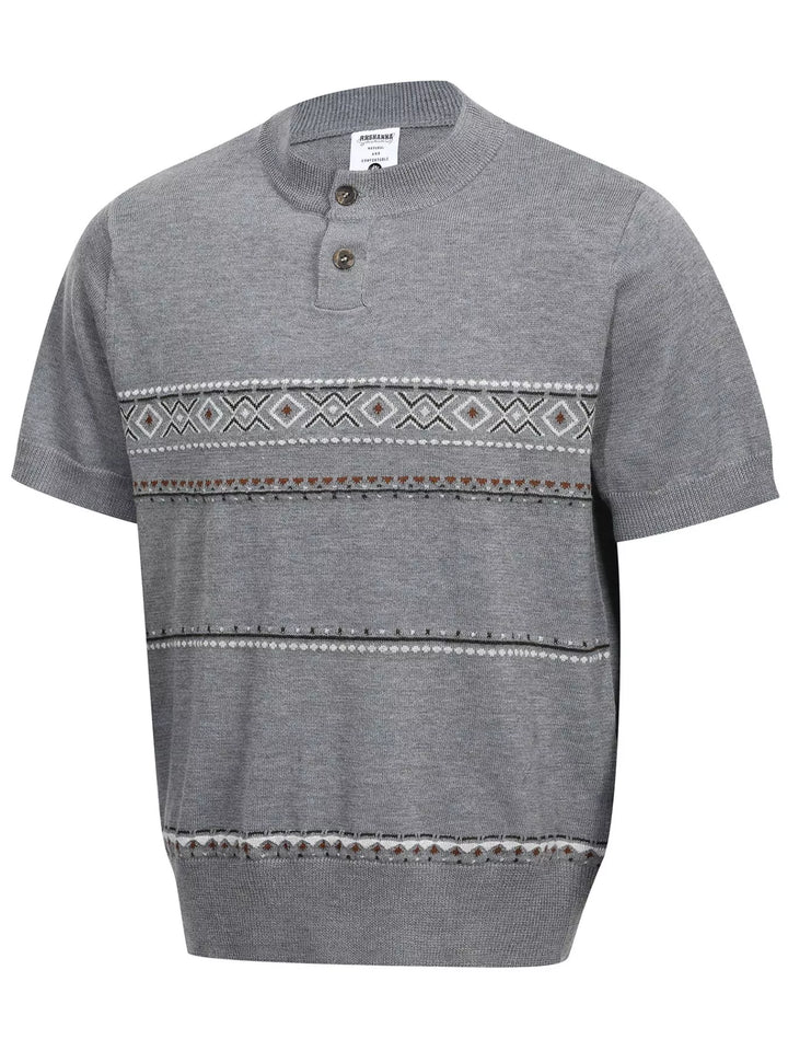 Meridian Pattern-Knit Short-Sleeve Top for men