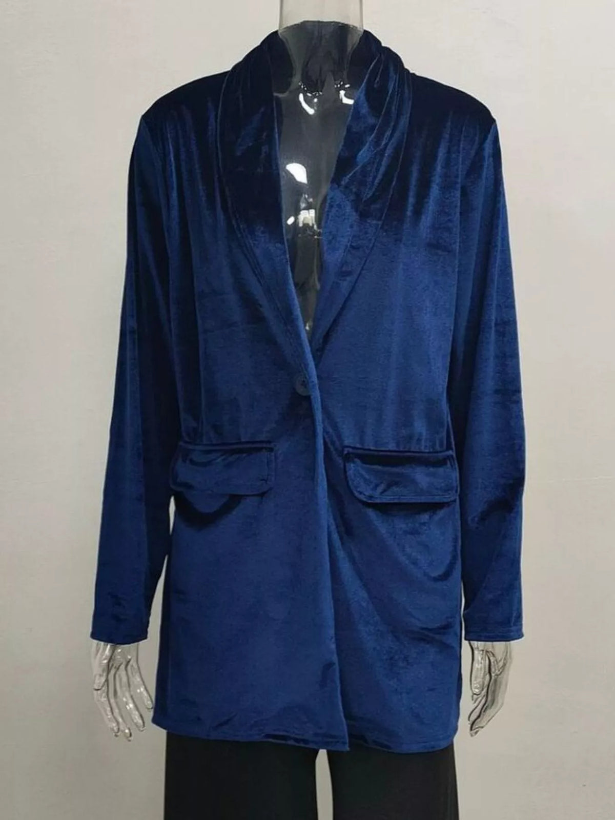 Velvet One-Button Blazer