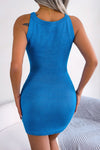 Sleeveless cable-knit mini dress for women