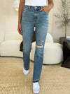 Judy Blue Sloane Mid-Rise Destroyed Hem Distressed Jeans — product view 2