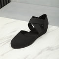 Women's Canvas Wedge Sneakers | Height-Increasing Closed-Toe Elastic Slip-On Shoes