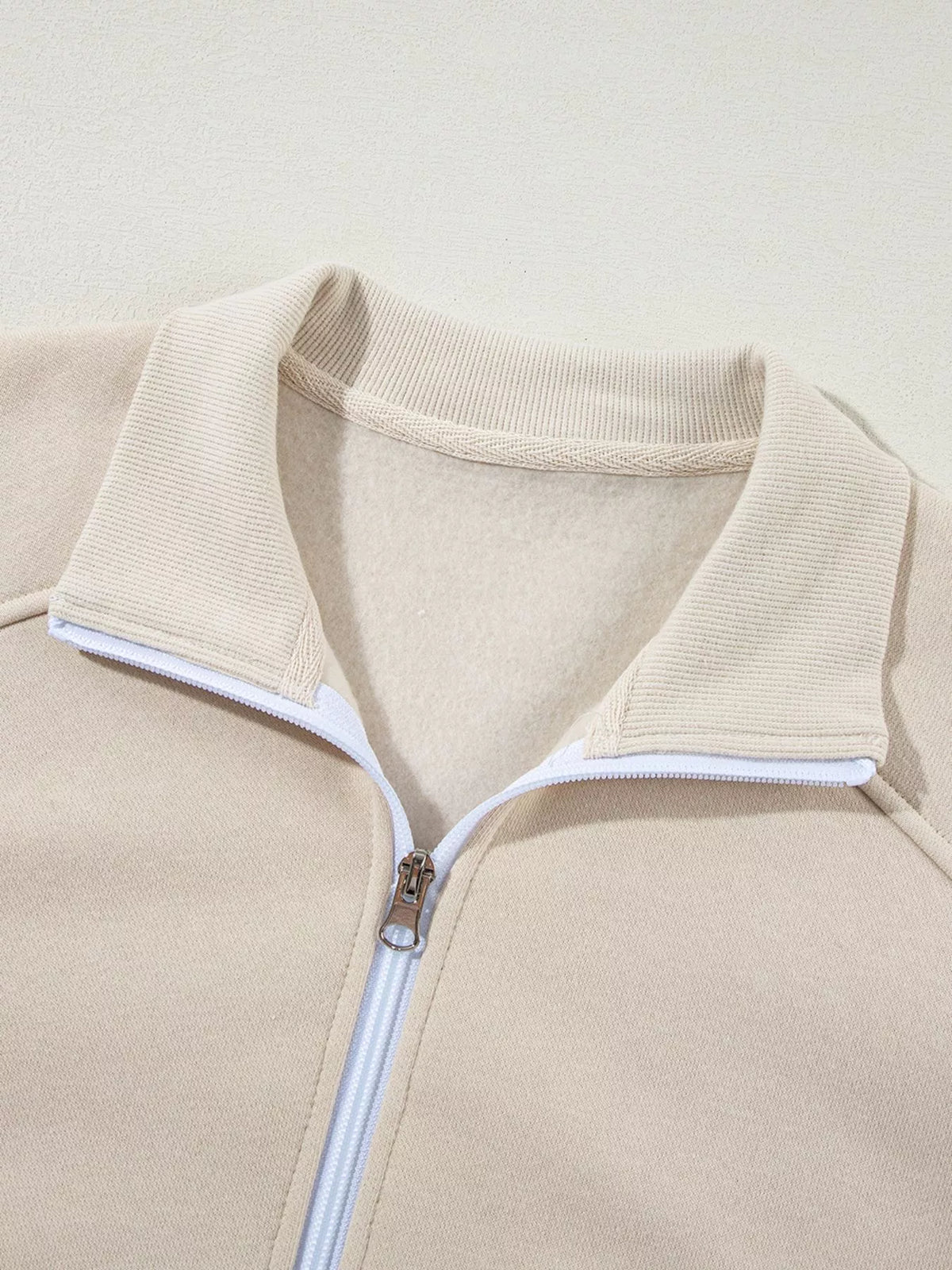 Drop Shoulder Zip-Up Jacket & Drawstring Pants Active Set