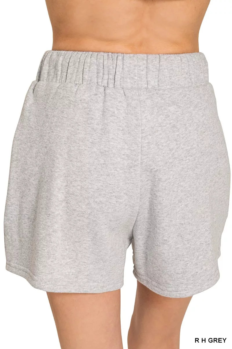 Fleece Long Sleeve Sweatshirts & Shorts Set — R H Grey