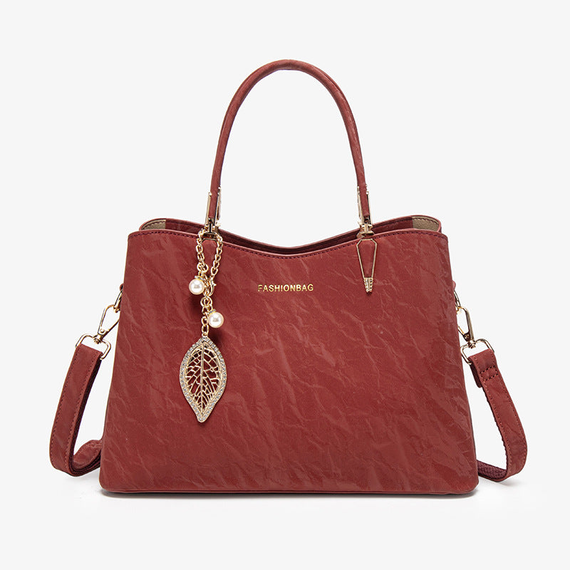 Women's Red Tassel Crossbody Bag - PU Leather Shoulder Messenger Bag