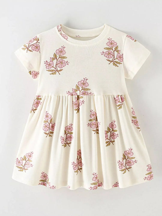 Another view: Children's Floral Print Cotton Dress