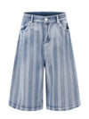 Riviera Stripe Denim Shorts for men