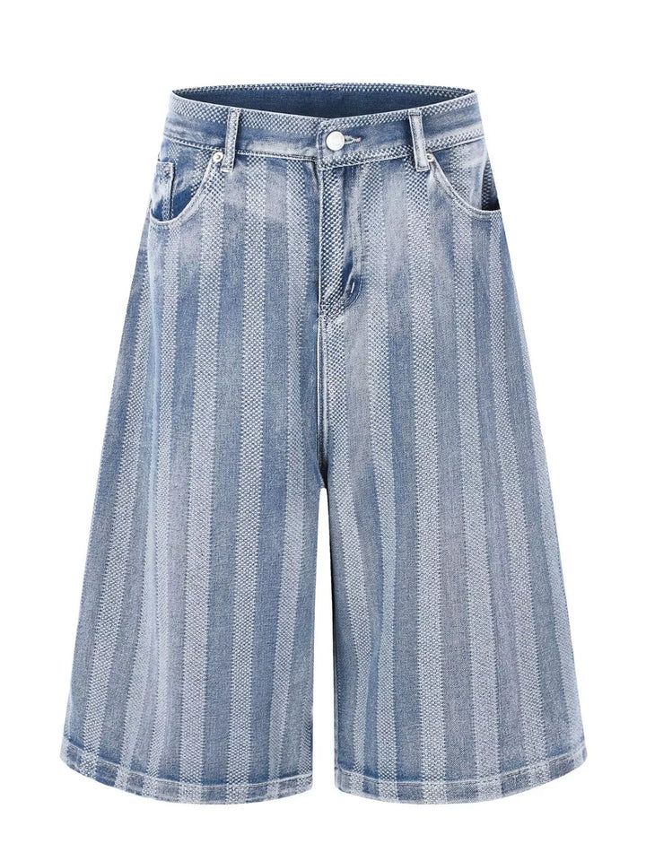 Riviera Stripe Denim Shorts for men