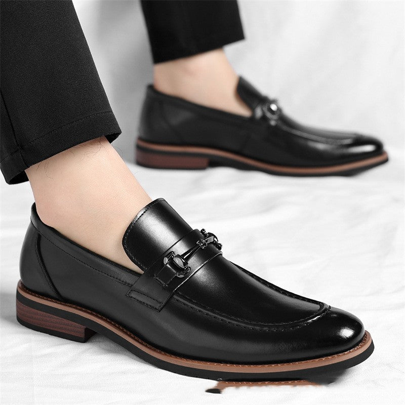 Men's Pointed Toe Business Dress Shoes - Breathable Non-Slip Leather Oxfords