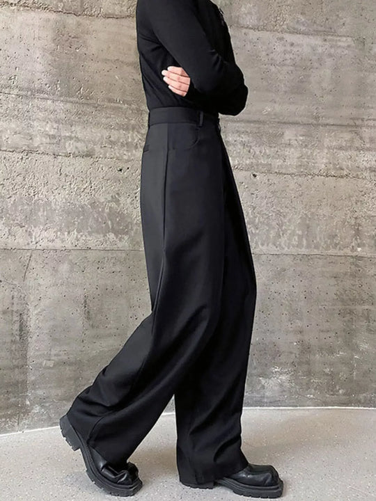 Another view: Men's Pleated Detail Wide-Leg Pants