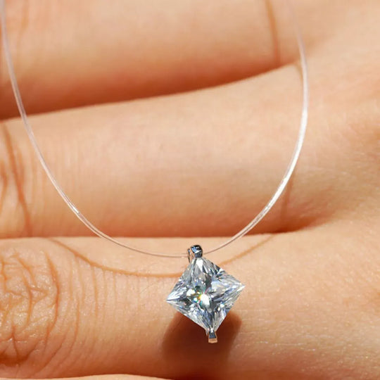 Another view: 1 Carat Moissanite 925 Sterling Silver Pendant Necklace