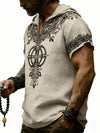 Rune Print Short-Sleeve Hooded Top — color or detail view 5