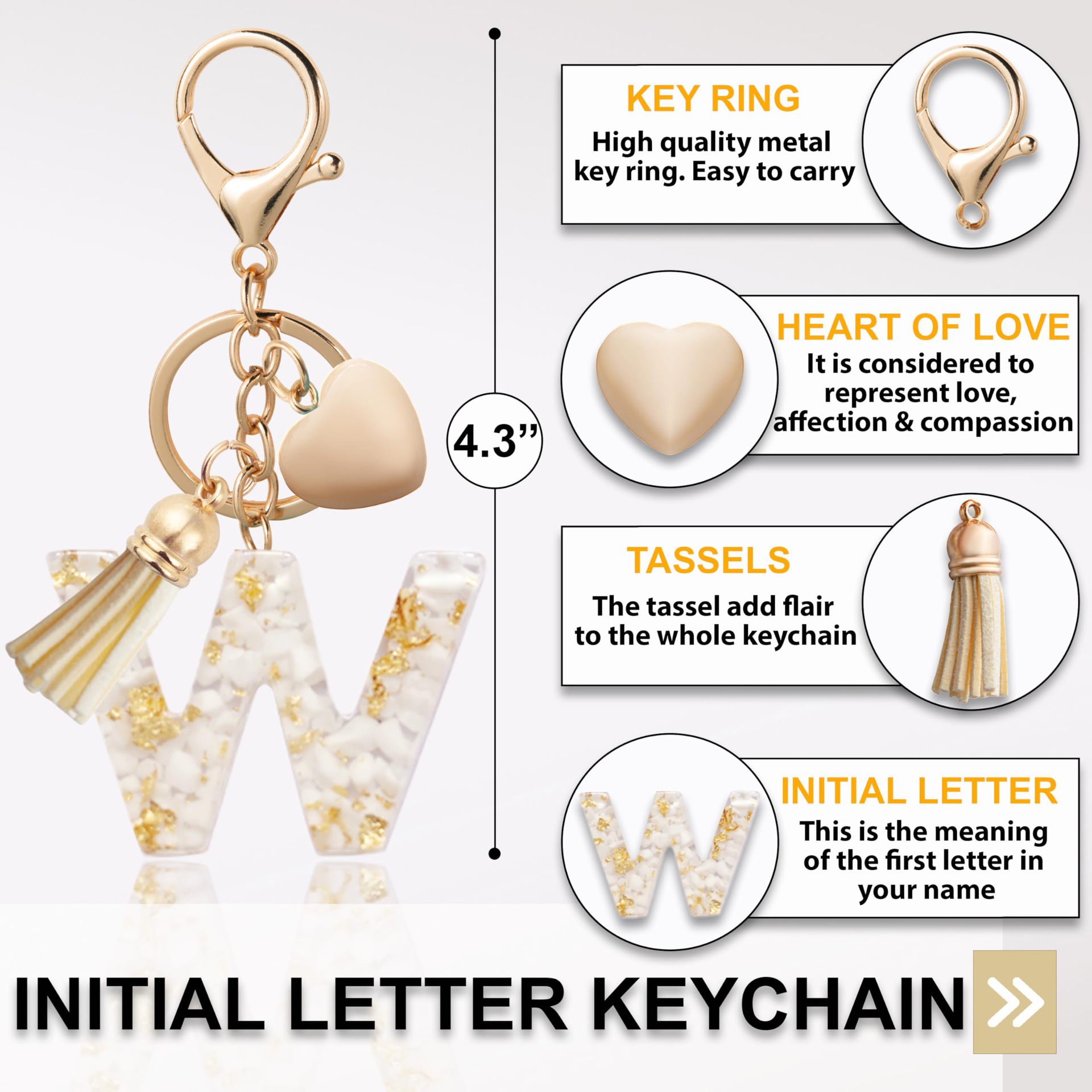Personalized Heart Shell Letter Pendant Necklace with Tassel - A-Z Initial Charm