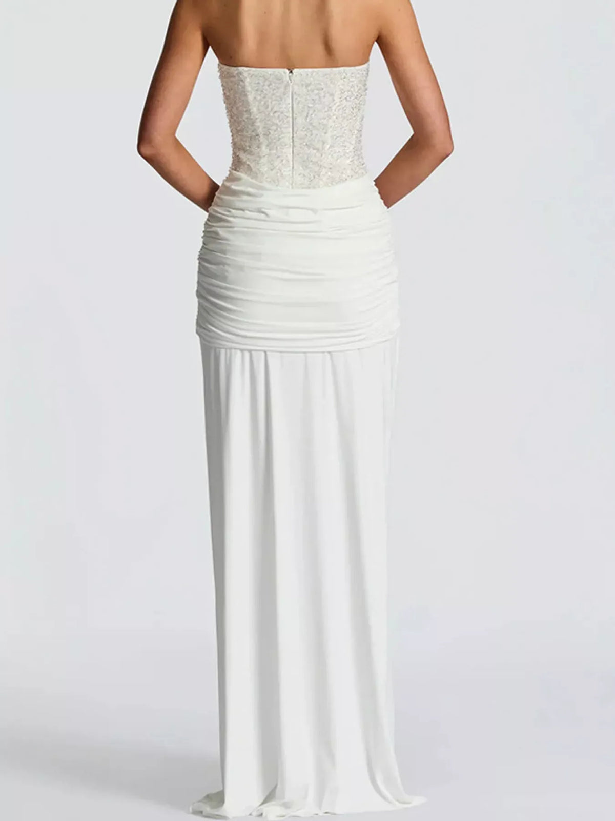 Women's Strapless Sequin Corset Maxi Dress — photo 6