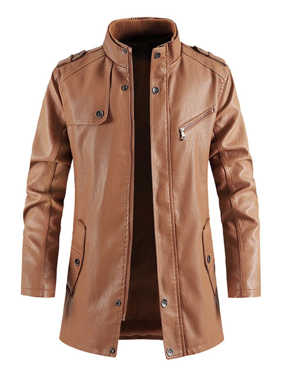 Men's Zip-Up Leather-Look Jacket — photo 11