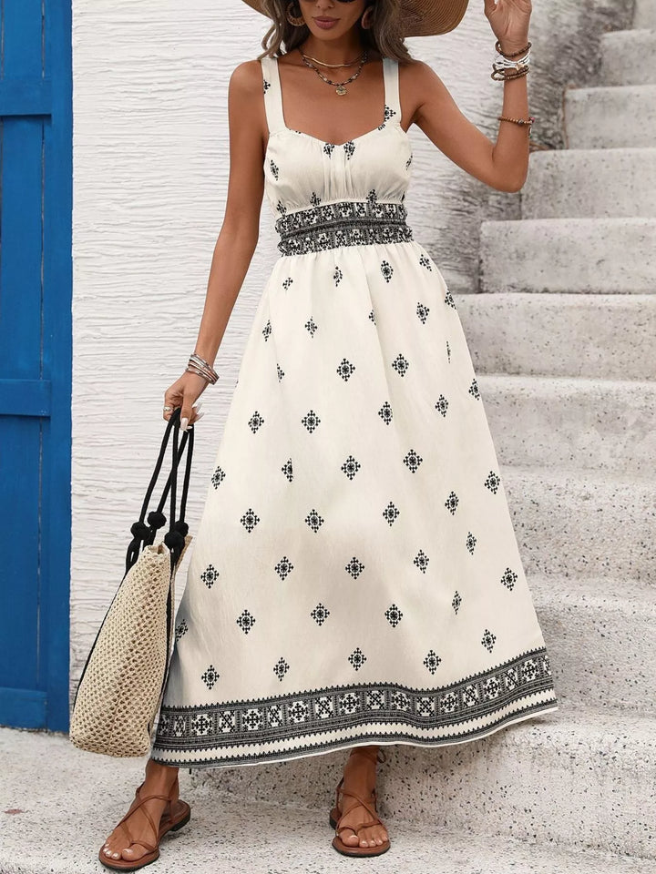 Dahlia Printed Wide Strap Midi Dress — product view 1
