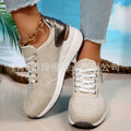 Women's Sporty Lace-Up Flared Sole Dress Shoes | Plus Size | Wedge Heel