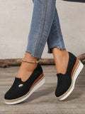 Women's Striped Wedge Platform Sandals - Open Toe Casual Spring Shoes with Chain Detail