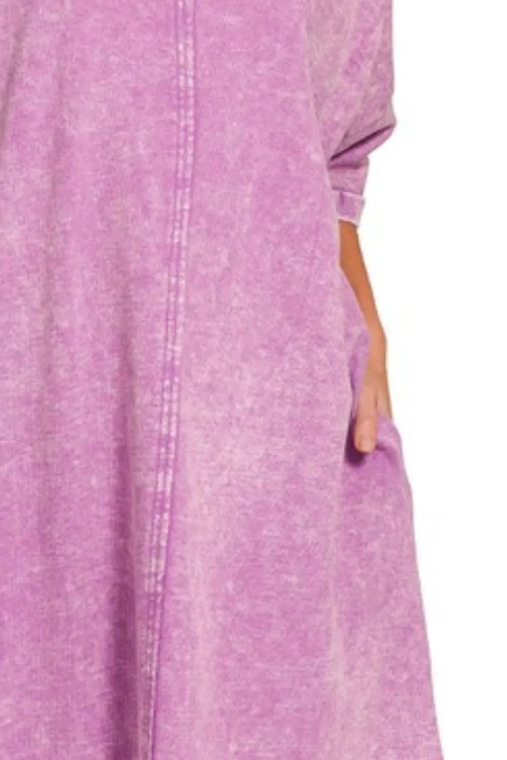 Acid-Wash French Terry T-Shirt Dress