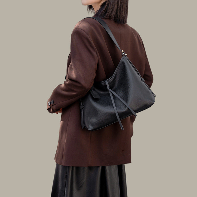 Women's Genuine Leather High-Capacity Shoulder Bag | Retro Casual Handbag