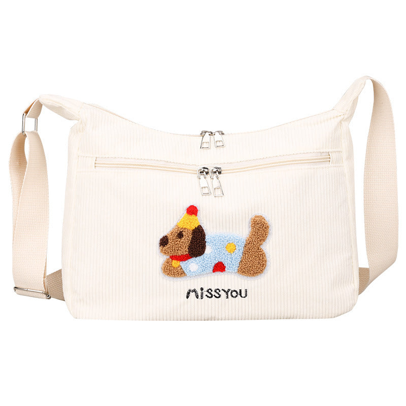 Retro Corduroy Tote Bag