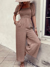 Noelle Printed Square Neck Puff Sleeve Jumpsuit — product view 19