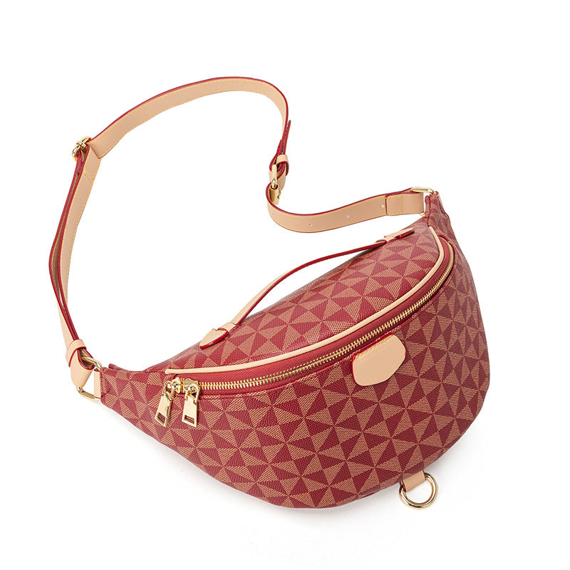 Women's Retro Plaid Crossbody Shoulder Bag - PU Leather Casual Handbag with Adjustable Strap