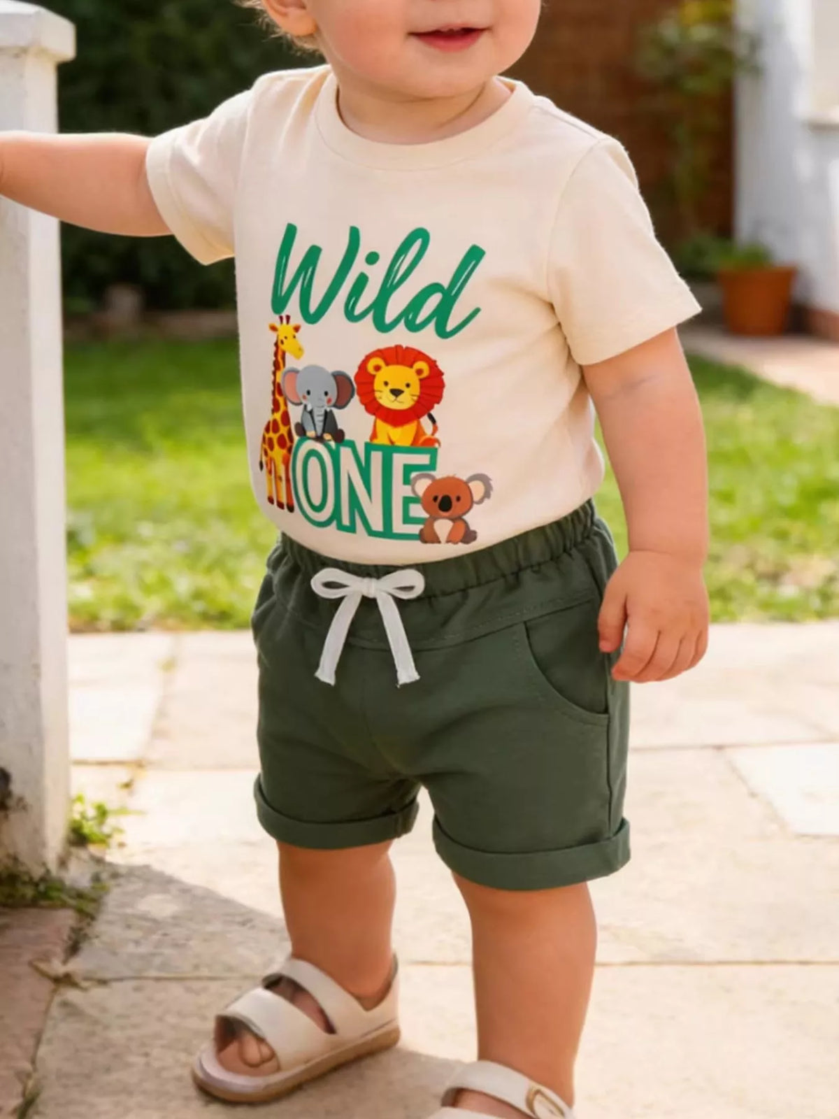 Baby Graphic Tee & Drawstring Shorts Set