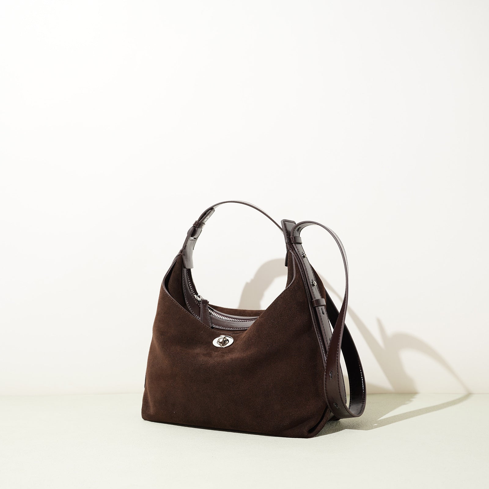 Genuine Cowhide Suede Bucket Bag - Versatile Chain Crossbody Shoulder Bag for Women