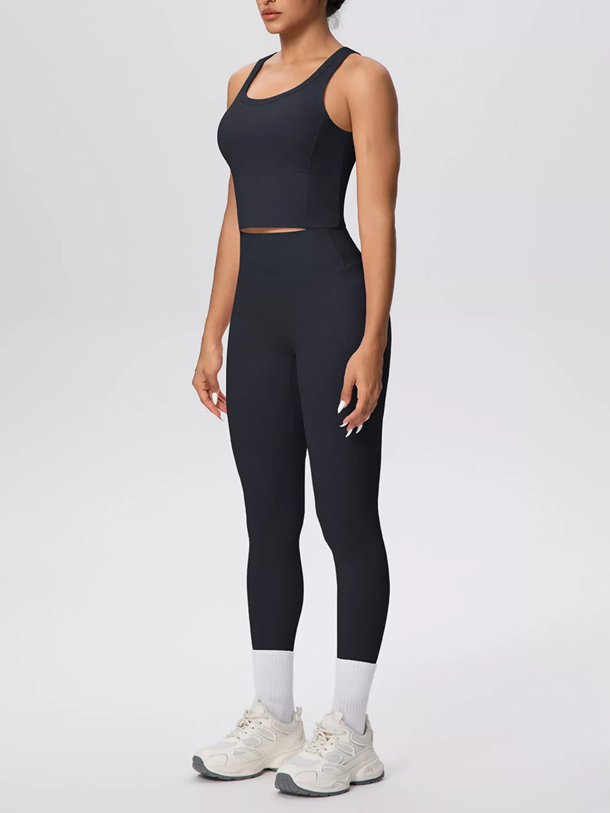 Scoop-Neck Tank & High-Waisted Leggings Set