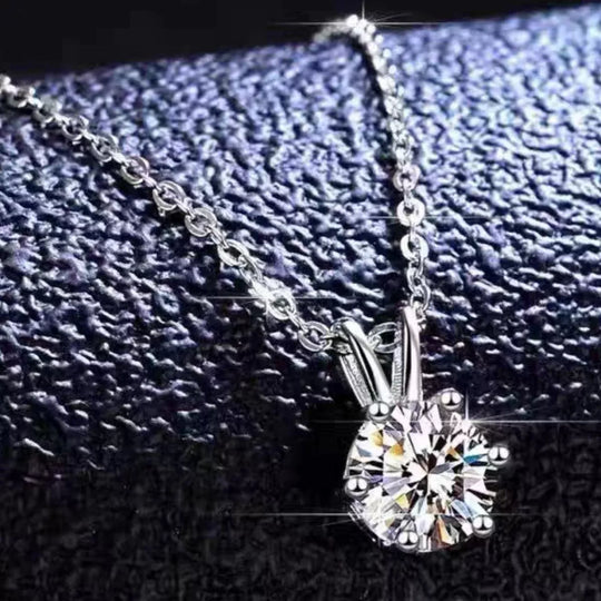 Another view: 2 Carat Moissanite 925 Sterling Silver Pendant Necklace