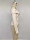 Women's apricot crisscross long-sleeve top