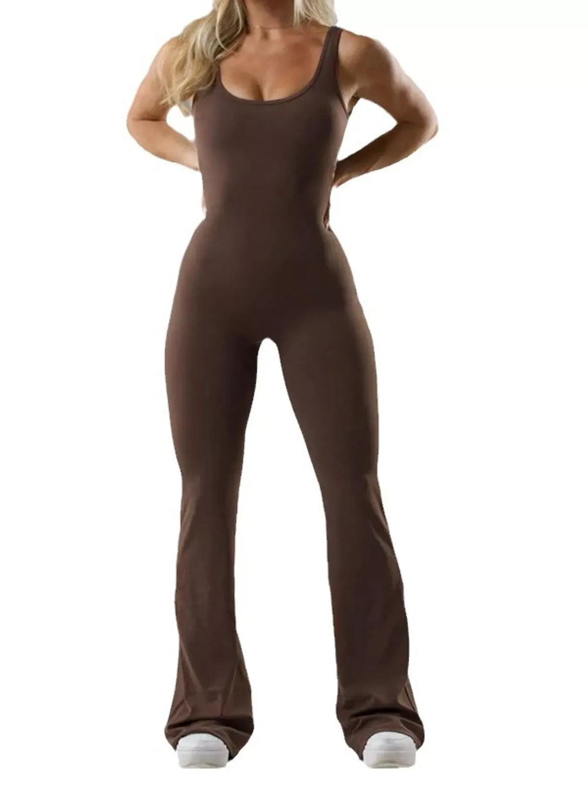 Seamless Scoop-Neck Flared Active Jumpsuit — photo 11