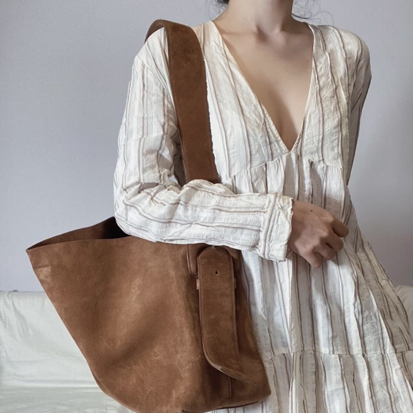 Large-capacity Genuine Leather Commuter Shoulder & Underarm Bag | Vintage Chic Crossbody
