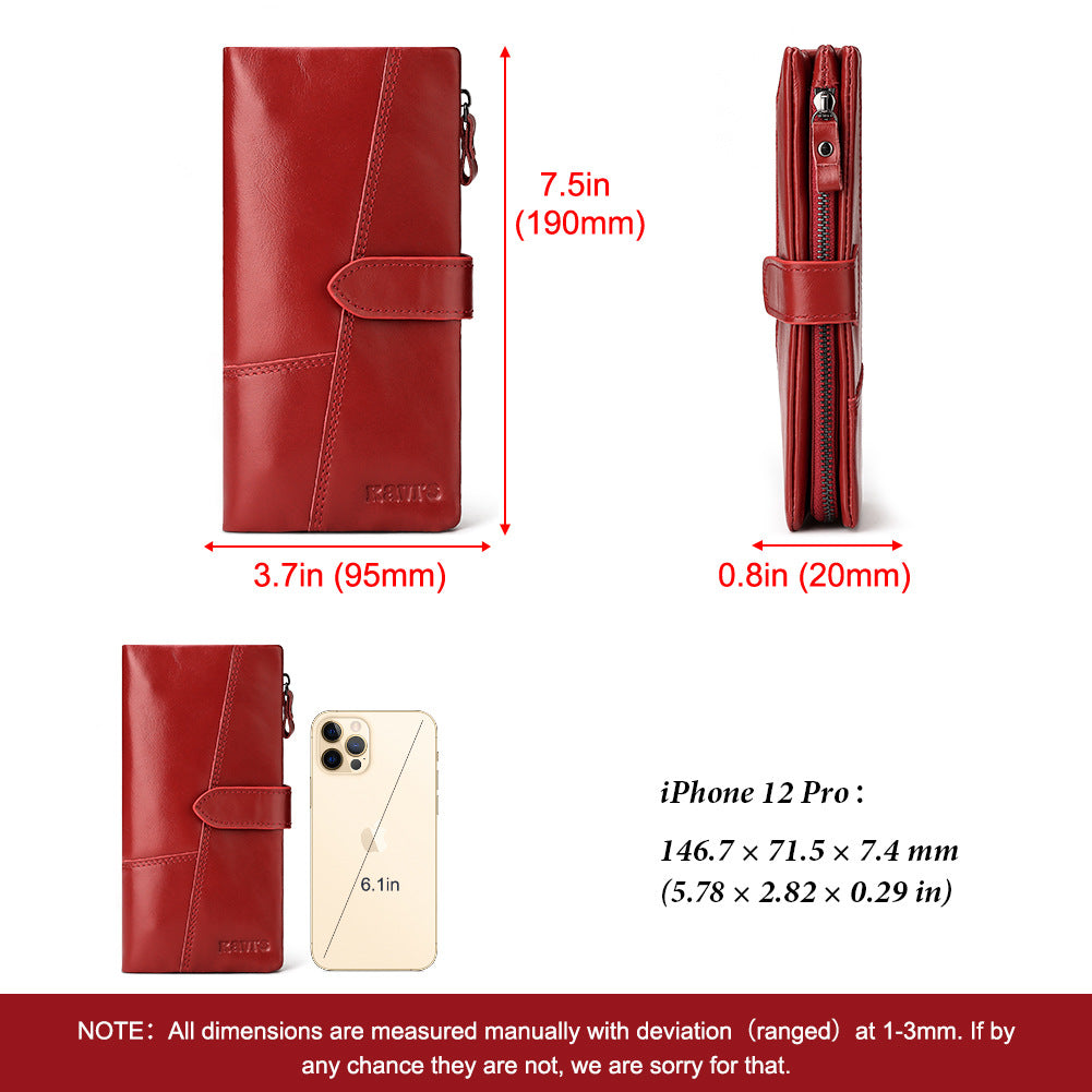 Genuine Leather Phone Bag for Women – RFID Crossbody Wallet with Card Slots