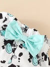 Clover Club Ruffled Cow Bodysuit and Shorts Set with Headband — product view 5
