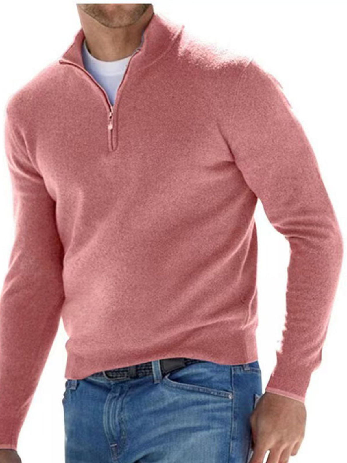 Men's Plus Size Quarter-Zip Sweater