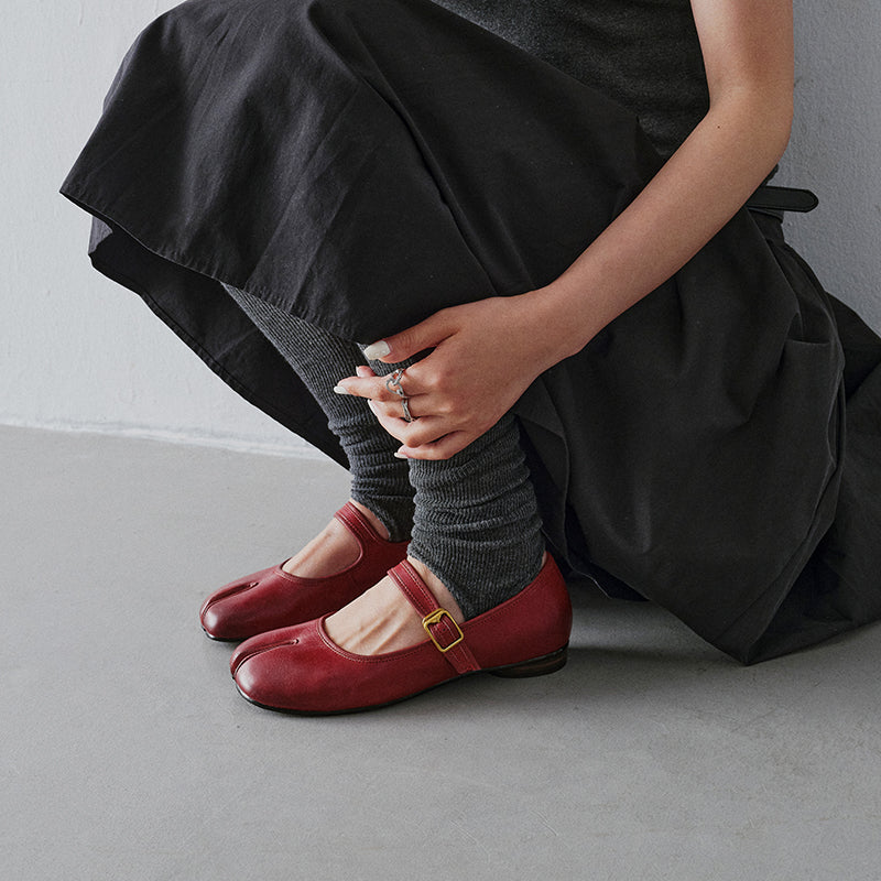 Split-Toe Tabi Mary Jane Flats