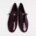 Burgundy V-Strap Flats