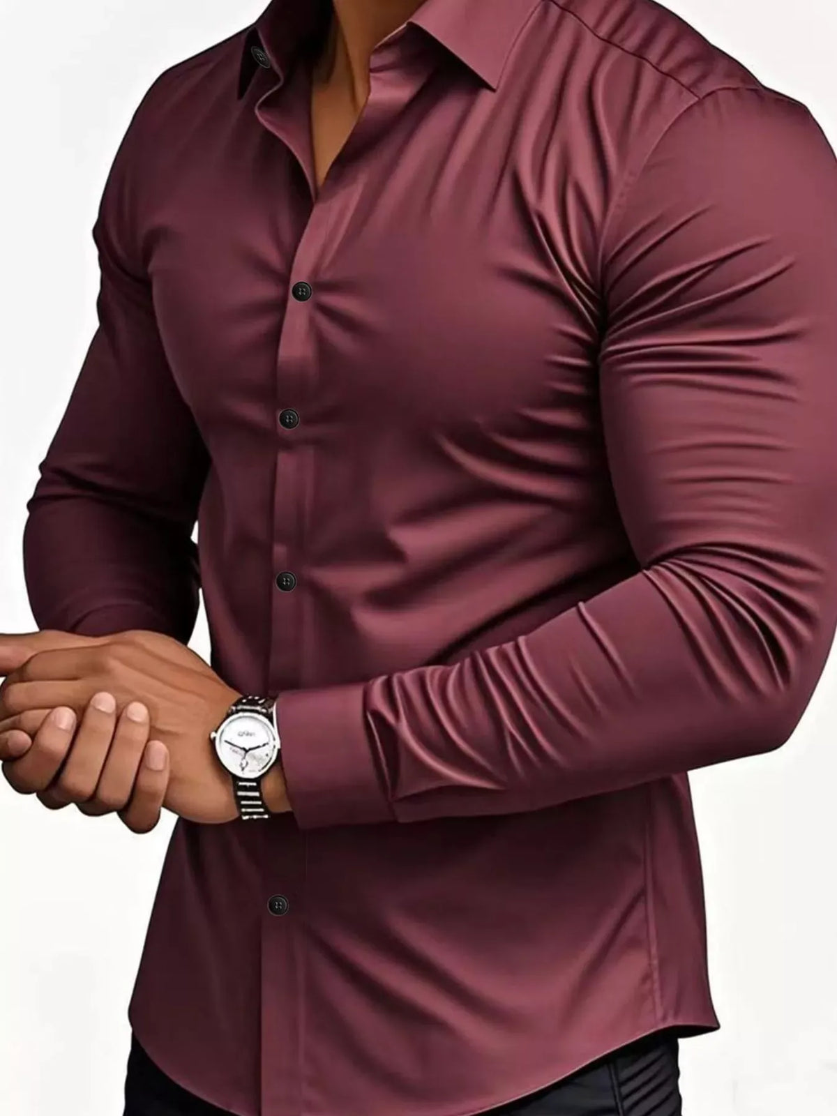 Men's Slim-Fit Long-Sleeve Button-Down Shirt — photo 4