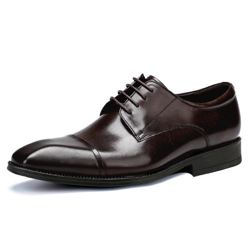 Men's Square Toe Business Casual Leather Shoes – PU Upper, Rubber Sole, Office & Formal Wear