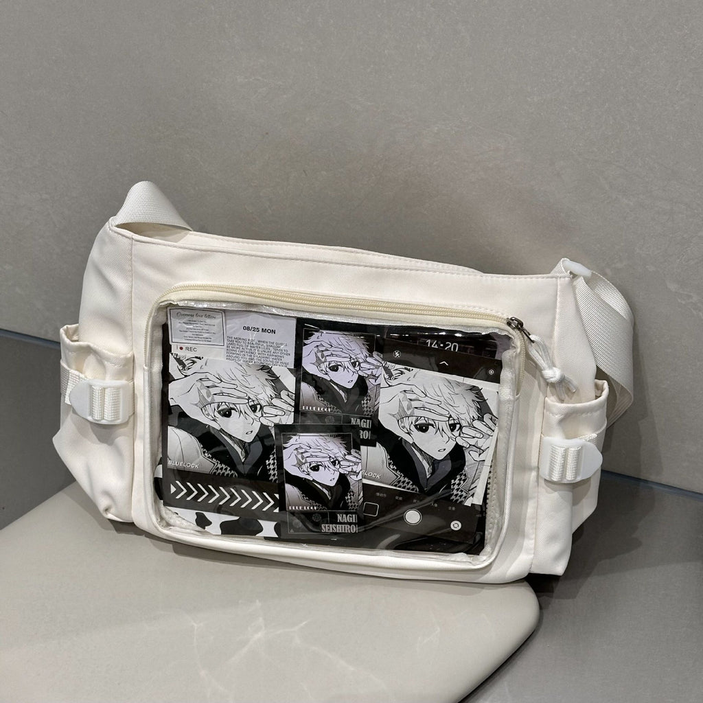 Women's Transparent Canvas Tote Bag - Artistic Single Shoulder Bag for Everyday Use