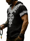 Rune Print Short-Sleeve Hooded Top — color or detail view 10