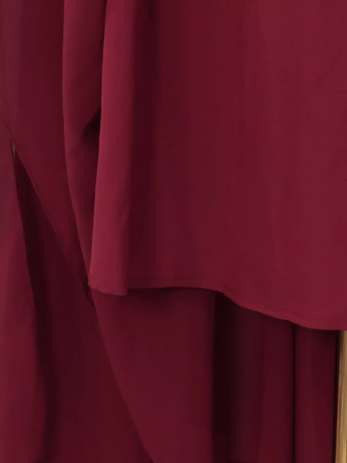 Red Ruched Halter-Neck Cape Maxi Dress
