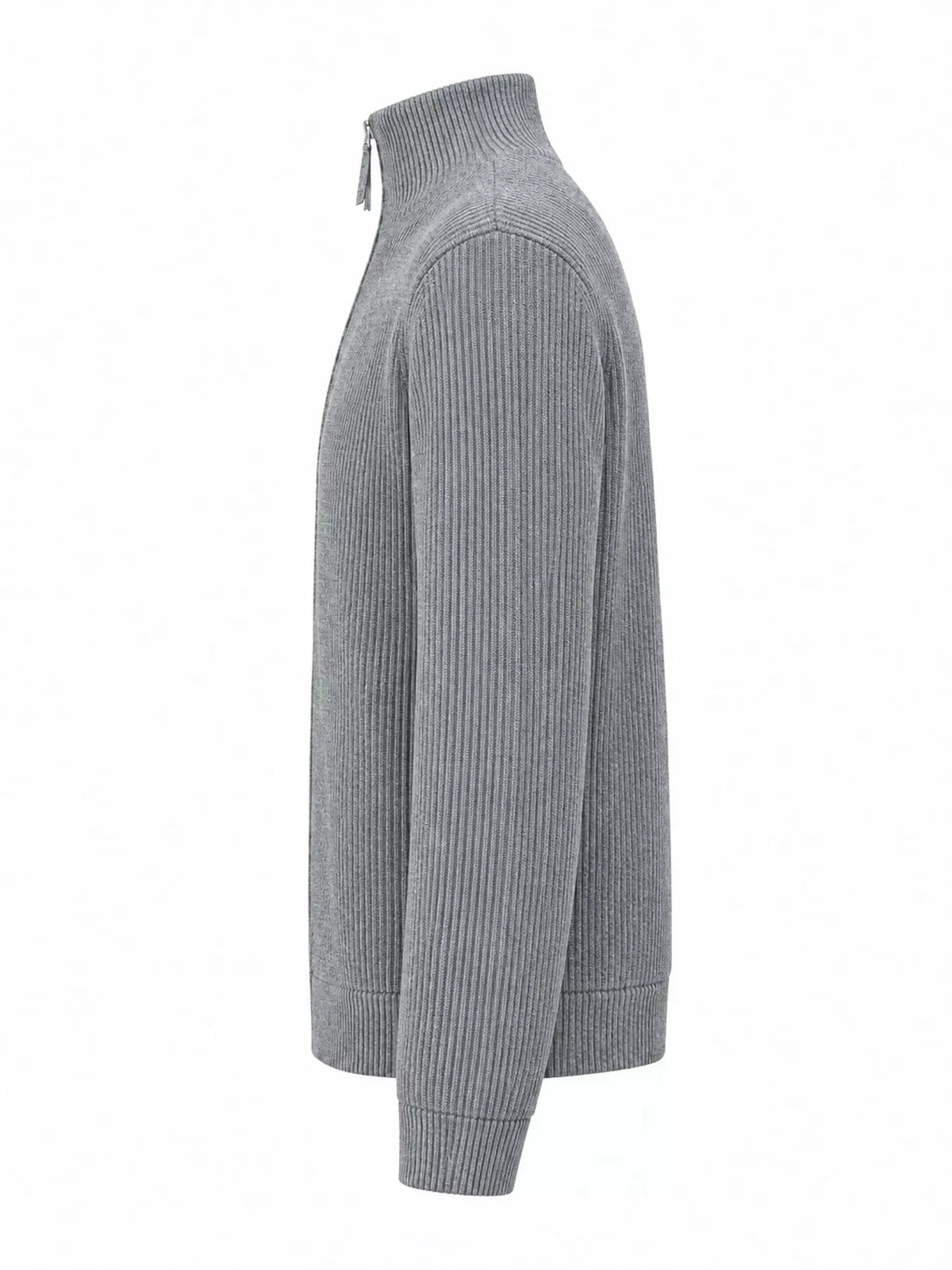 Men's Ribbed Zip-Up Knit Cardigan — photo 24