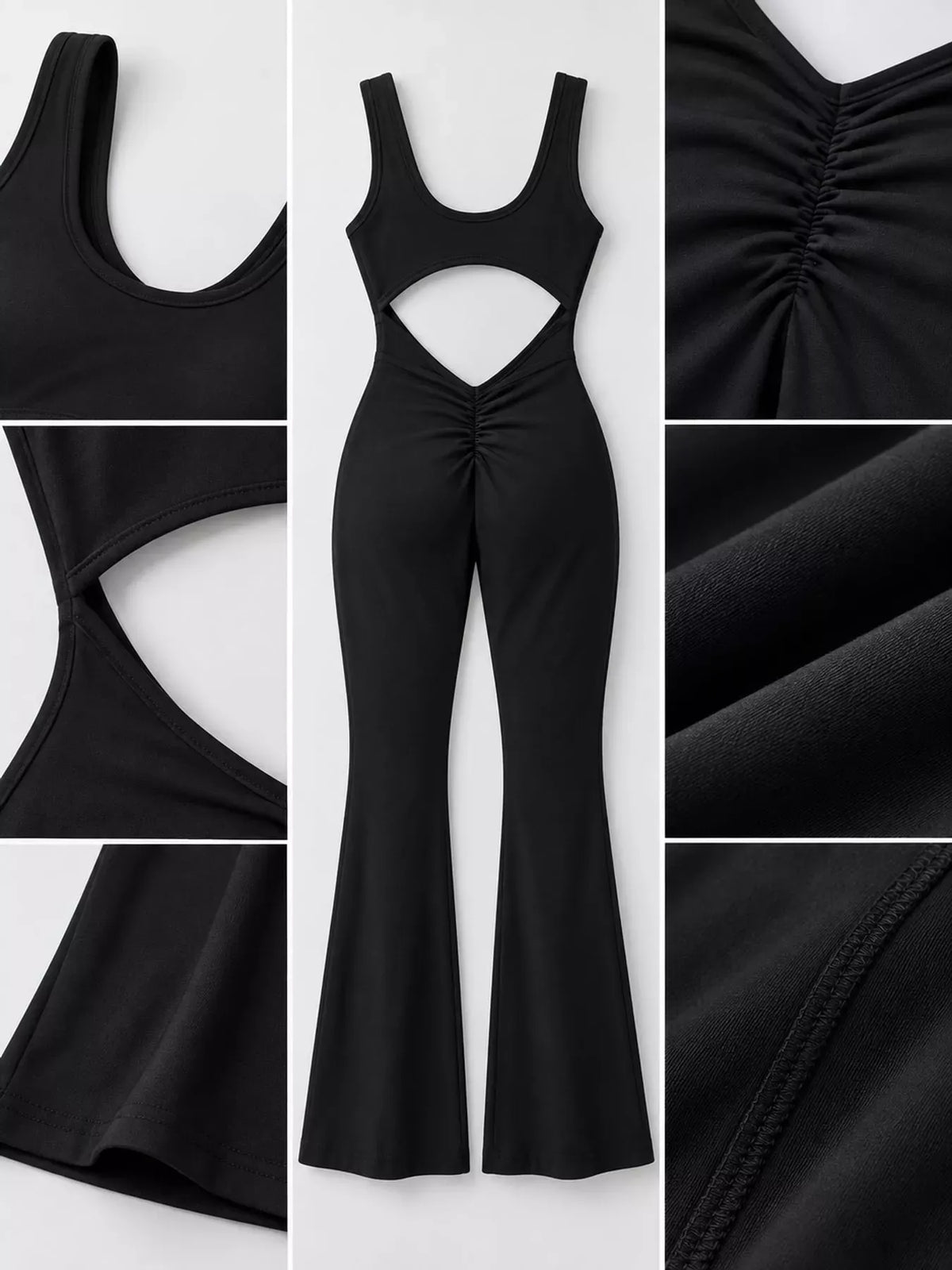 Seamless Scoop-Neck Flared Active Jumpsuit — photo 3