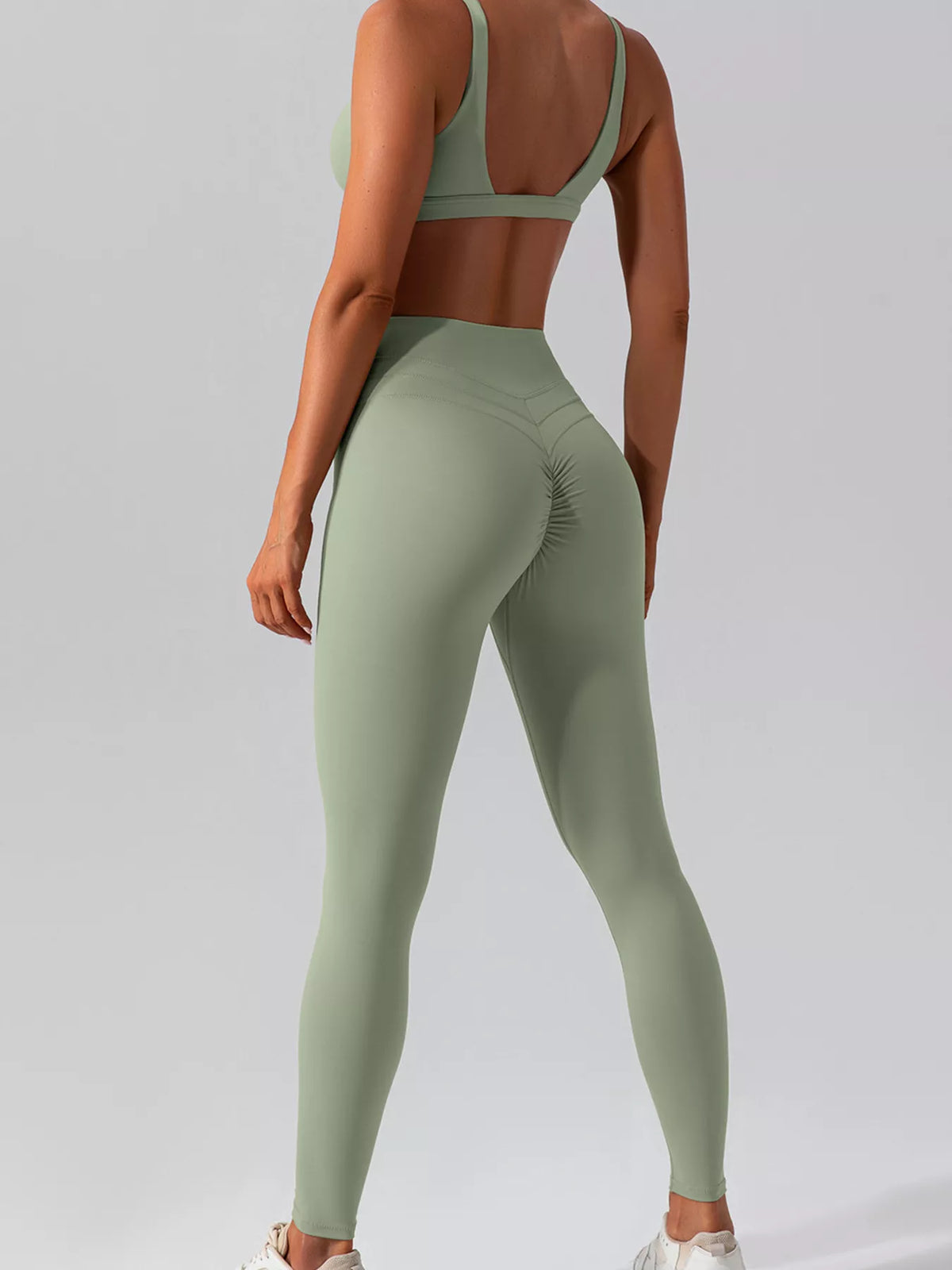 Seamless V-Neck Tank & High-Waisted Pants Set